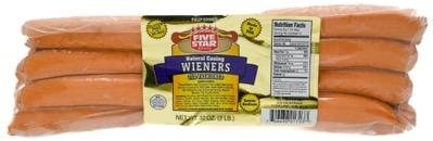 Natural Sheep Casing Pork/Beef Wieners LOWER SODIUM 32oz